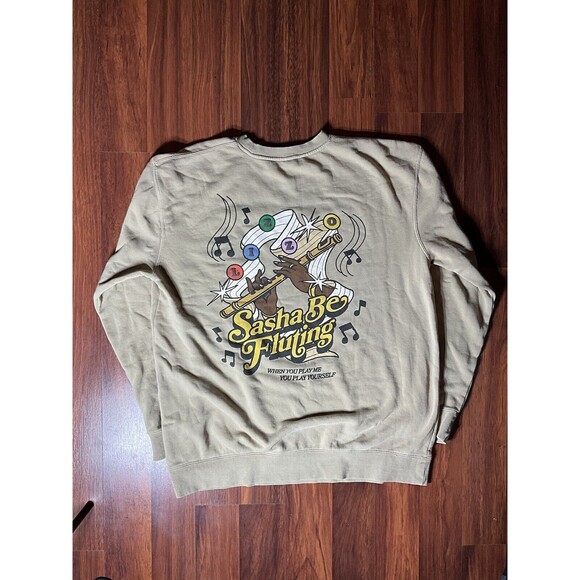 X-Large LIZZO Crewneck Sweater Sasha Be Fluting You're Special Homecoming Tan - Picture 2 of 6